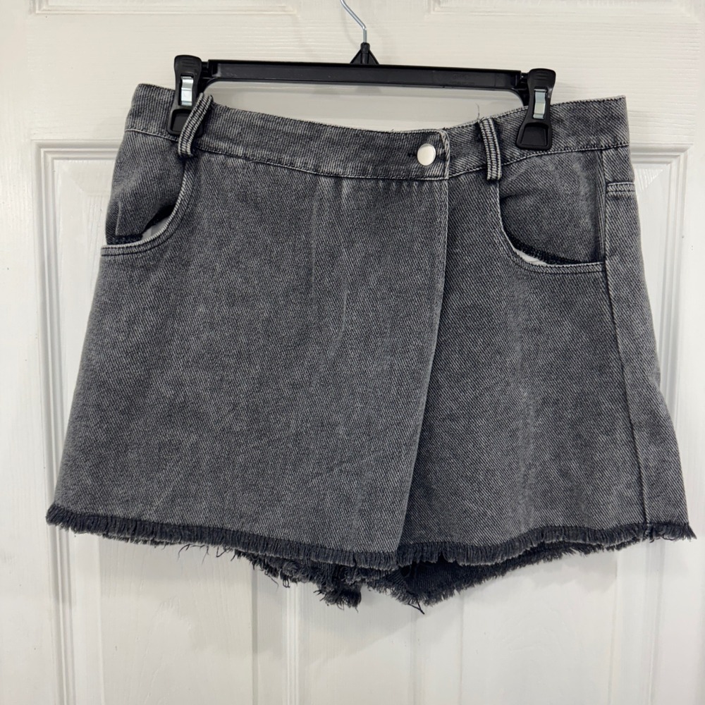 Tribe Faded Black Gray Skort‎ Womens Medium Boho